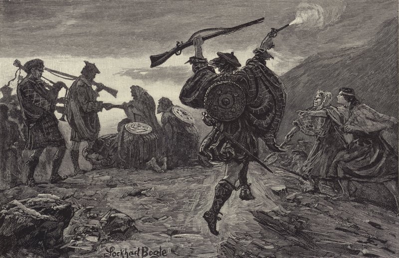 Rob Roy powitany przez swój klan autorstwa William Lockhart Bogle