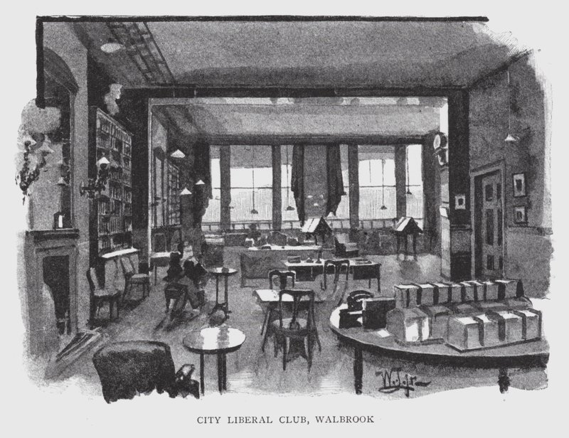 City Liberal Club, Walbrook (lito) autorstwa William Luker
