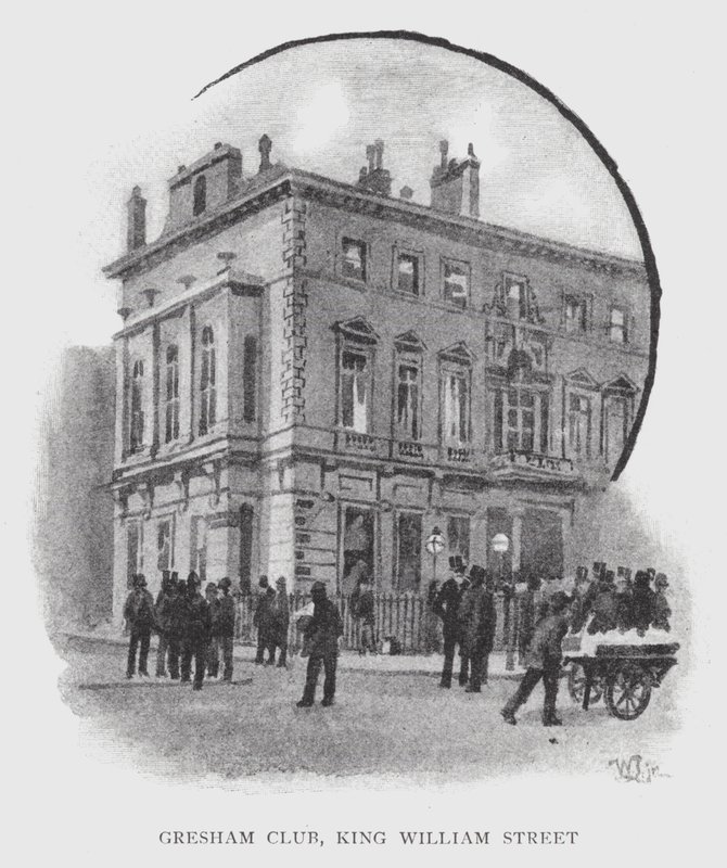 Gresham Club, King William Street (lito) autorstwa William Luker