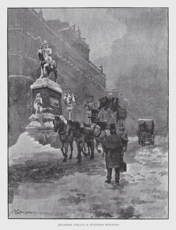Holborn Circus, zimowy poranek (lito) autorstwa William Luker