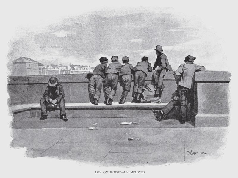 London Bridge, bezrobotni (lito) autorstwa William Luker