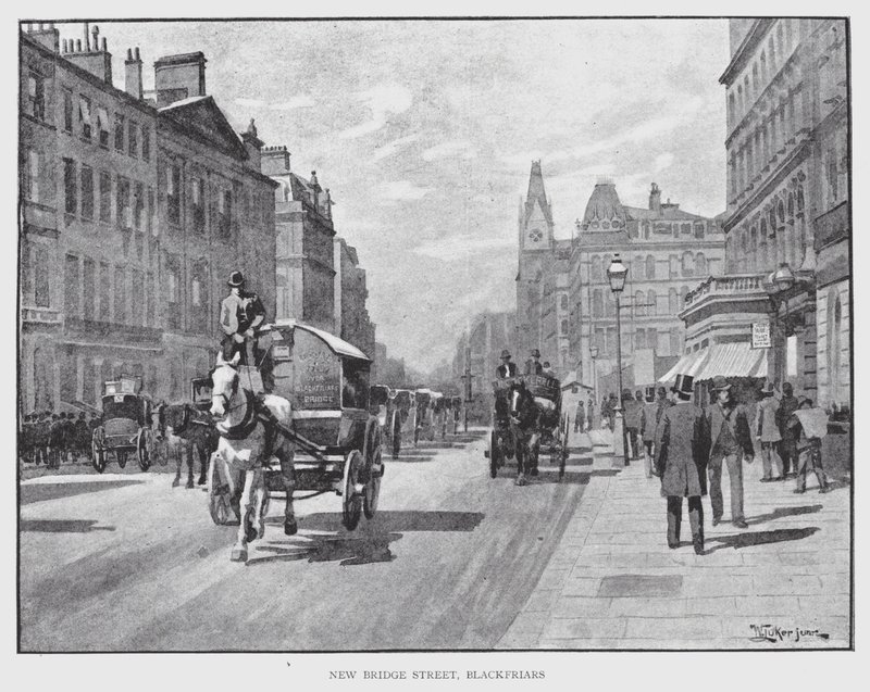 New Bridge Street, Blackfriars (lito) autorstwa William Luker