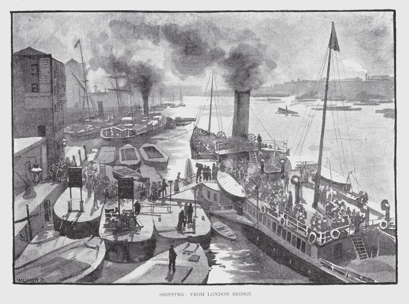 Wysyłka z London Bridge (lito) autorstwa William Luker