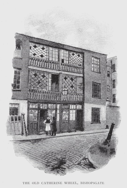 Stare Koło Katarzyny, Bishopsgate (lito) autorstwa William Luker