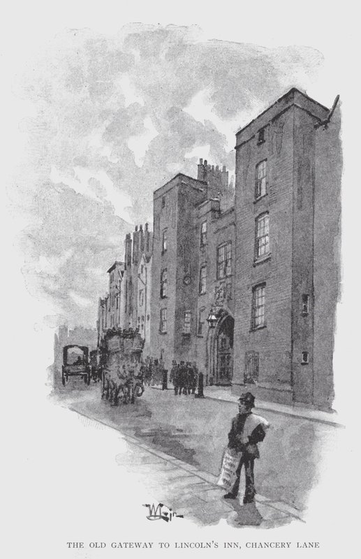Stara brama do gospody Lincolna, Chancery Lane (lito) autorstwa William Luker