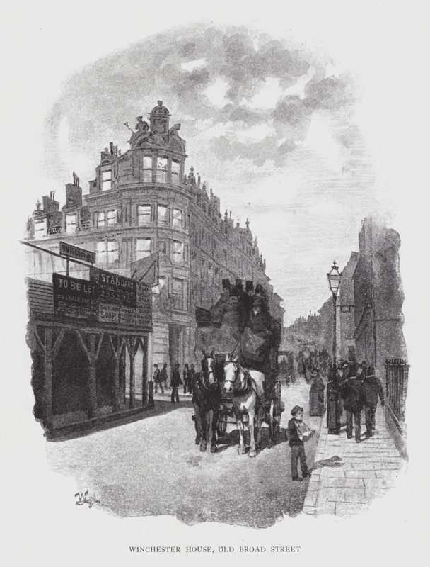 Winchester House, Old Broad Street (lito) autorstwa William Luker