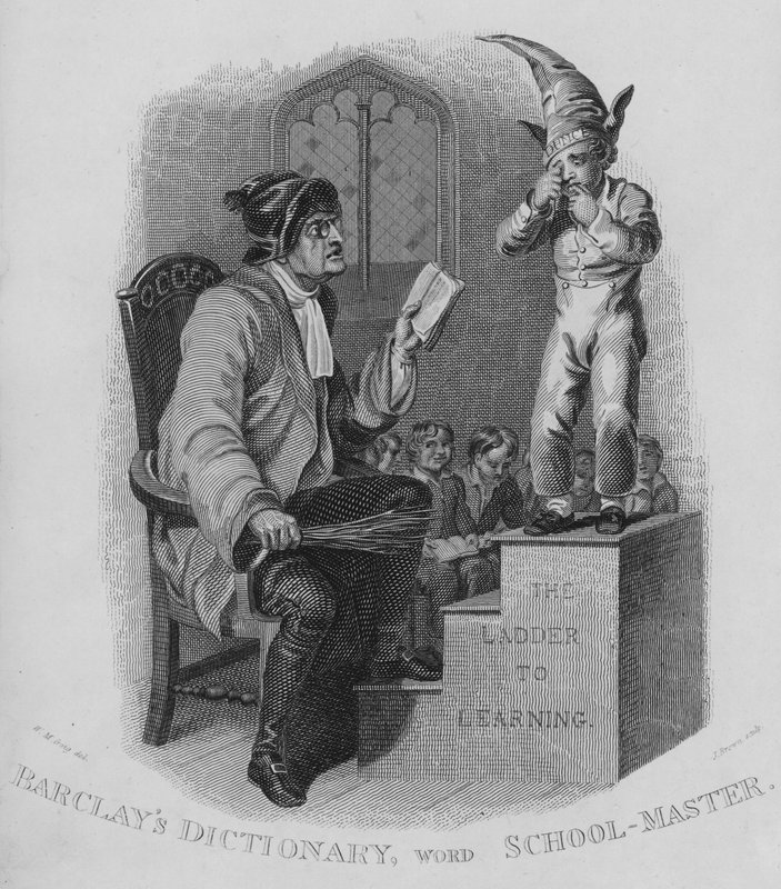 Słownik Barclays, słowem: Mistrz szkoły (grafika) autorstwa William Marshall (after) Craig