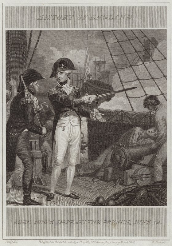 Lord Howe pokonuje Francuzów autorstwa William Marshall Craig