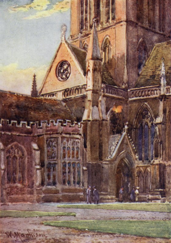 Wejście do kaplicy St Johns College od pierwszego dziedzińca autorstwa William Matthison