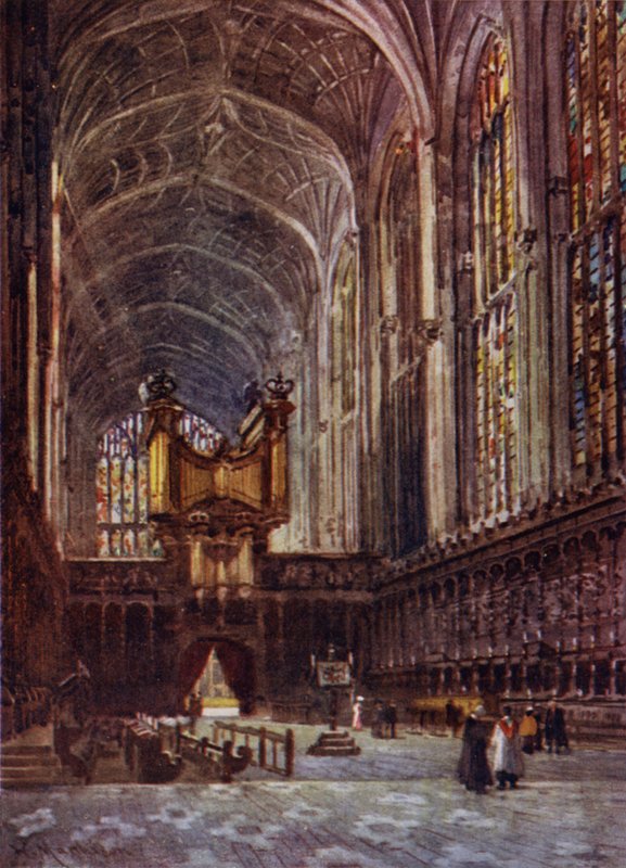 Wnętrze kaplicy Kings College z chóru autorstwa William Matthison