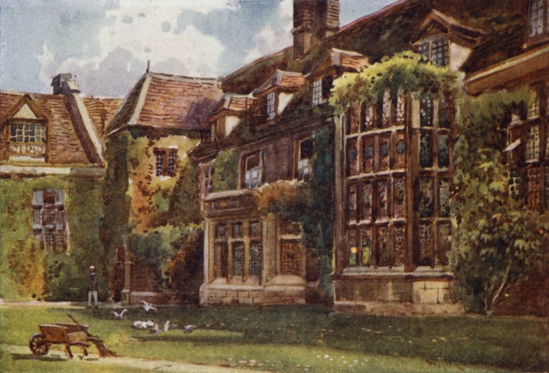 Stary dwór w Emmanuel College autorstwa William Matthison