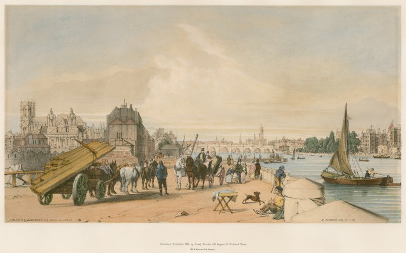 Lambeth i Westminster z Milbank autorstwa William Parrott