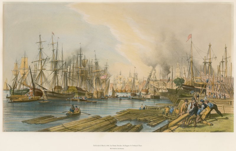 Budowa statków w Limehouse, prezes o zapasach autorstwa William Parrott