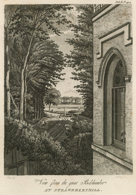 Widok z wielkiej sypialni w Strawberry Hill w Londynie autorstwa William Pars