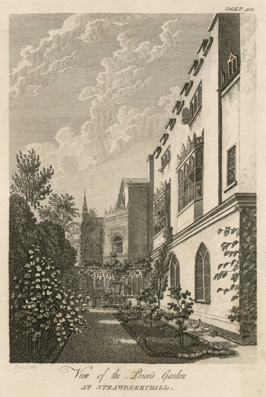 Widok na ogród przeora w Strawberry Hill w Londynie autorstwa William Pars