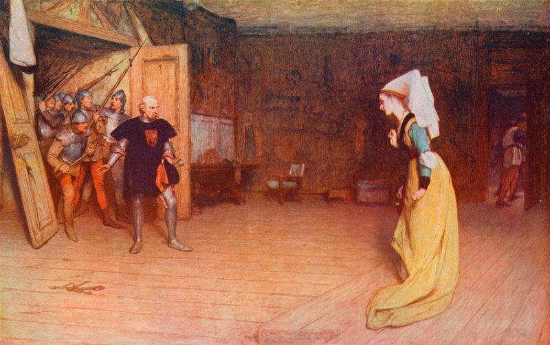 Szekspir: Talbot i hrabina Owernii, król Henryk VI, część I, akt II, scena 3 (kolor lito) autorstwa William Quiller (after) Orchardson
