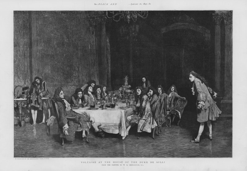 Voltaire w domu księcia Sulli (lito) autorstwa William Quiller (after) Orchardson
