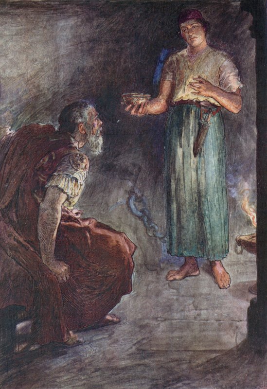 Philopoemen w więzieniu (kolor lito) autorstwa William Rainey