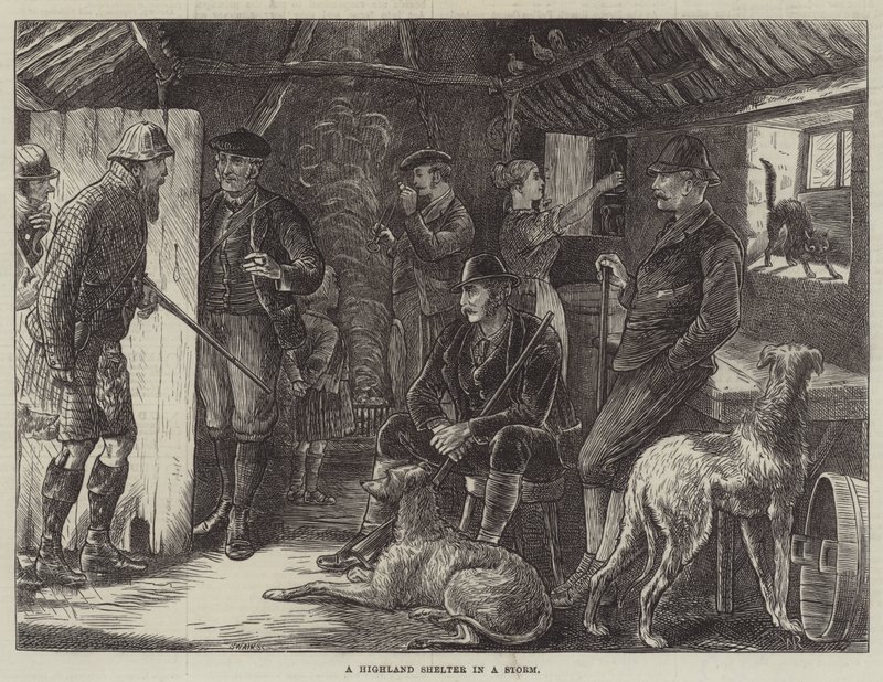 Schronisko w górach podczas burzy autorstwa William Ralston