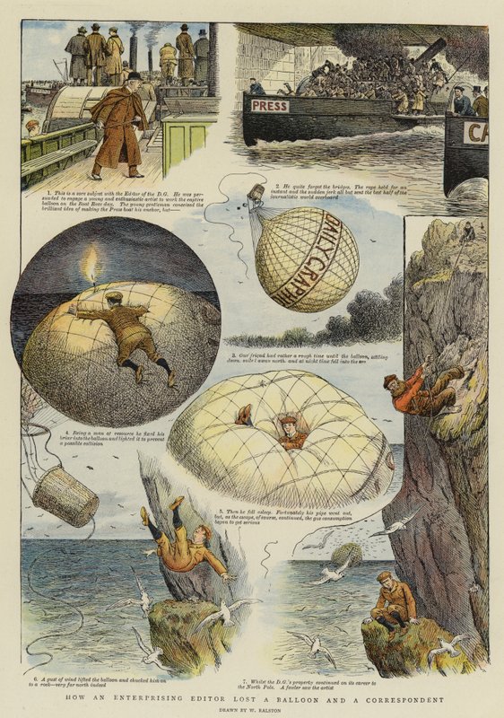 Jak przedsiębiorczy redaktor zgubił balon i korespondenta (chromolitho) autorstwa William Ralston