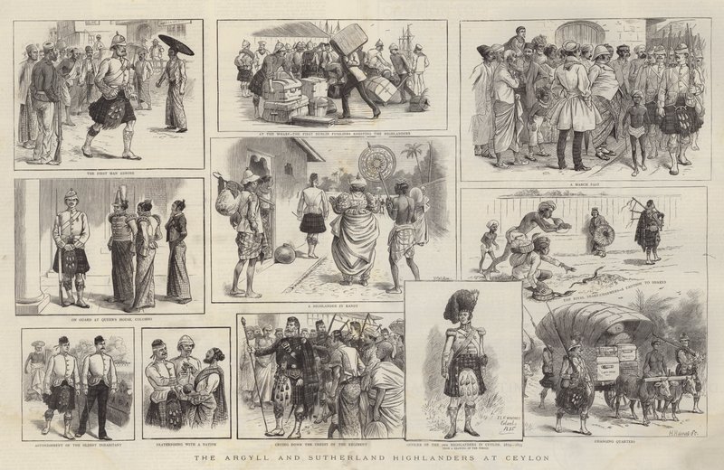 The Argyll and Sutherland Highlanders at Ceylon autorstwa William Ralston