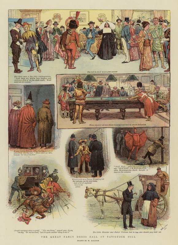 Wielki Bal Przebierańców w Tavistock Hill autorstwa William Ralston