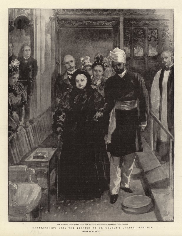 Dzień Dziękczynienia, nabożeństwo w kaplicy św. Jerzego, Windsor autorstwa William Small