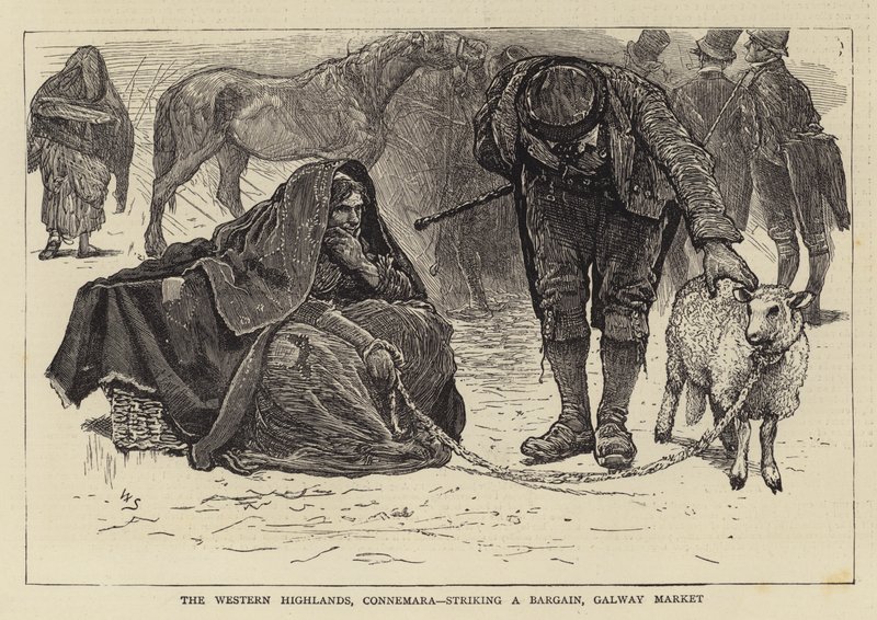 Zachodnie Wyżyny, Connemara, Okazja, Galway Market autorstwa William Small