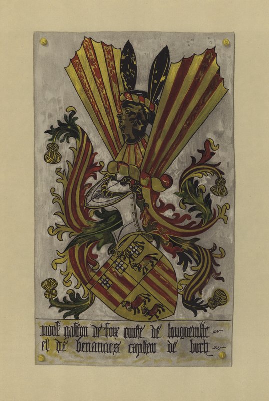 Sir Gaston de Foix, hrabia Longueville i Benanges, kapitan de Buch, ok. 1438-c 1458 (chromolitho) autorstwa William St John Hope