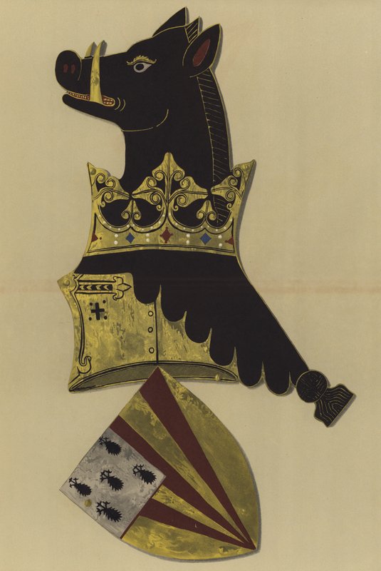 Sir Ralph Bassett, lord Bassett of Drayton, 1368-1390 (chromolitho) autorstwa William St John Hope