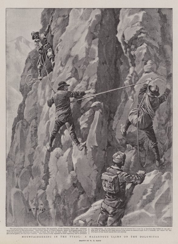 Alpinizm w Tyrolu, niebezpieczna wspinaczka w Dolomitach autorstwa William T. Maud