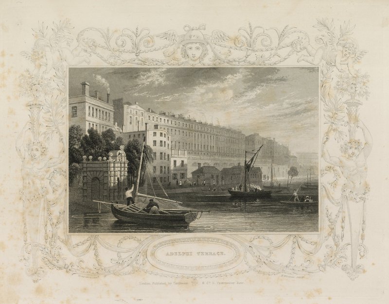 Adelphi Terrace, w tym Water Gate, York Buildings, Londyn autorstwa William Tombleson