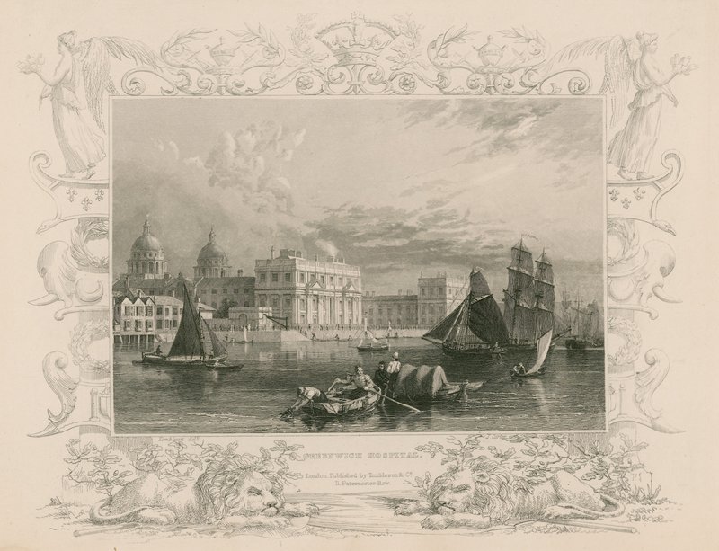 Szpital Greenwich, Londyn autorstwa William Tombleson