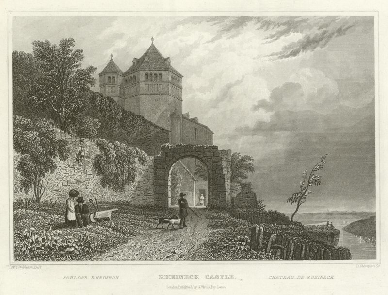 Zamek Rheineck autorstwa William Tombleson