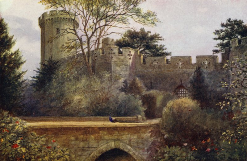 Warwick Castle: The Fos Bridge (kolor lito) autorstwa William W. Quatremain