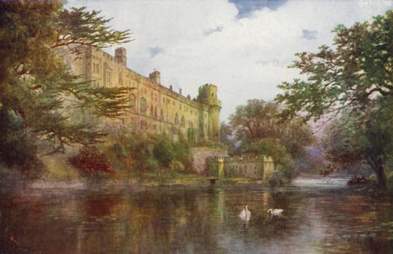 Zamek Warwick, od Avon (kolor lito) autorstwa William W. Quatremain