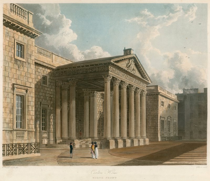 Carlton House, Londyn, front północny autorstwa William Westall