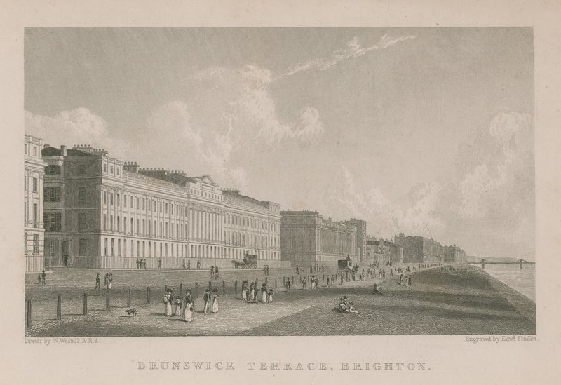 Ogólny widok na Brunswick Terrace w Brighton autorstwa William Westall