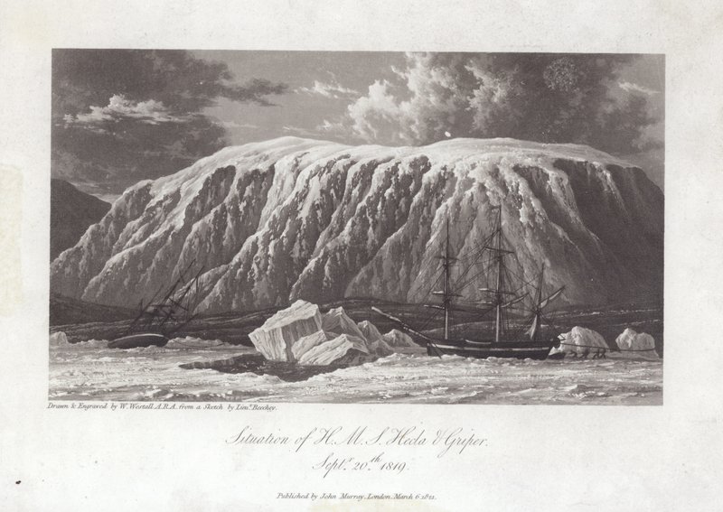 Sytuacja H.M.S Hecla i Griper autorstwa William Westall