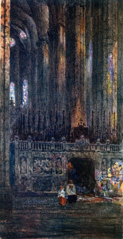 Barcelona, w katedrze (kolor lito) autorstwa William Wiehe Collins