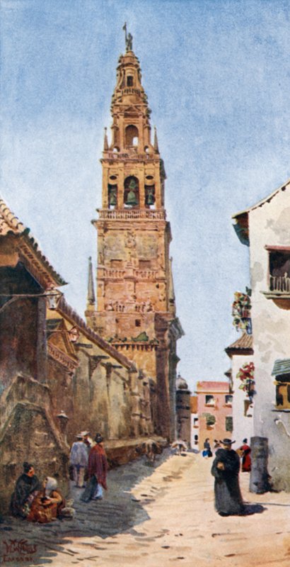 Cordoba, Campanario Tower (kolor lito) autorstwa William Wiehe Collins