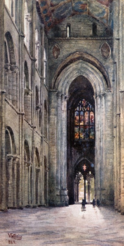 Ely, Wnętrze Nawy (kolor lito) autorstwa William Wiehe Collins
