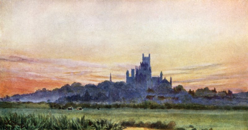Ely from the Fens (kolor lito) autorstwa William Wiehe Collins