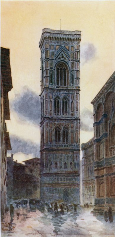 Florencja. Campanile (kolor lito) autorstwa William Wiehe Collins