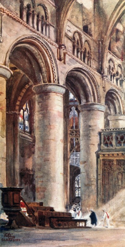 Gloucester, wnętrze nawy (kolor lito) autorstwa William Wiehe Collins