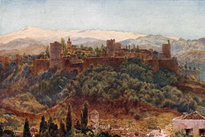 Granada, Alhambra (kolor lito) autorstwa William Wiehe Collins