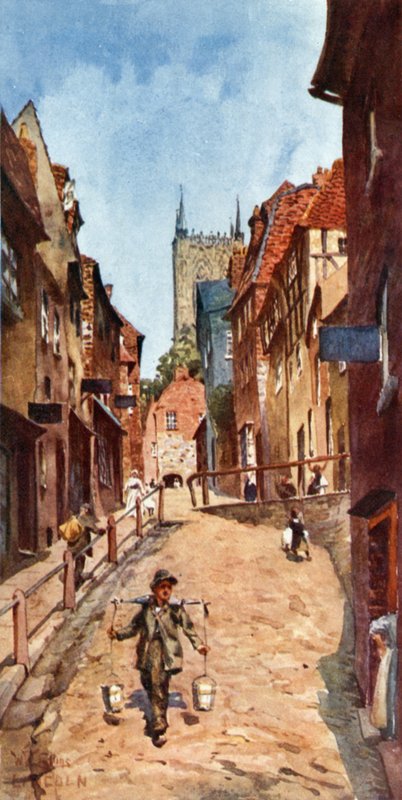 Lincoln, Steep Hill (kolor lito) autorstwa William Wiehe Collins