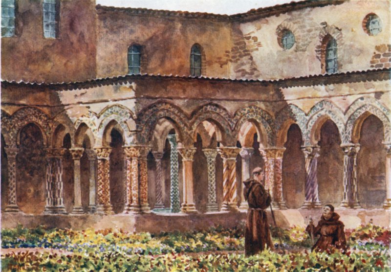 Monreale. Krużganki (kolor lito) autorstwa William Wiehe Collins