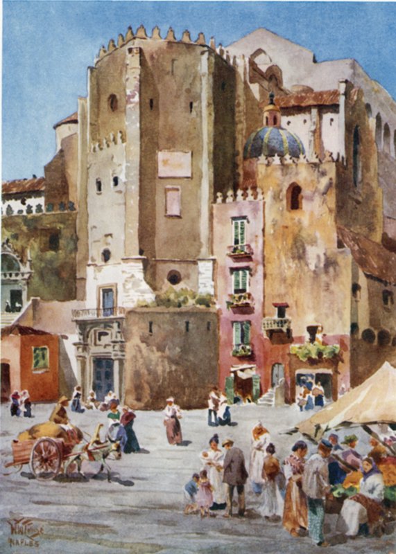 Neapol. S. Domenico Maggiore (kolor lito) autorstwa William Wiehe Collins