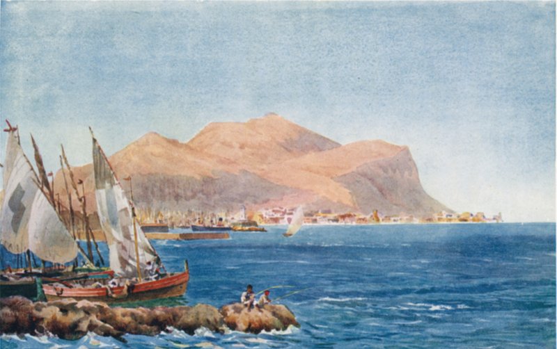 Palermo. Monte Pellegrino (kolor lito) autorstwa William Wiehe Collins